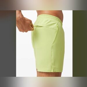 Lululemon channel cross swim short 7" lemon vibe mens L lined
